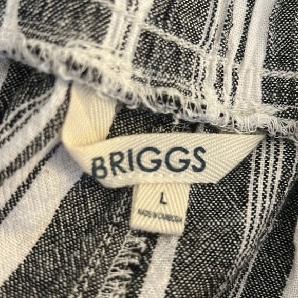 Briggs Linen Rayon Blend Striped Coastal Classic Lounge Wide Leg Pants Sz Large - Picture 6 of 7